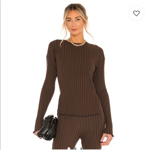 Brown Ribbed Long Sleeve - Picture 1 of 3